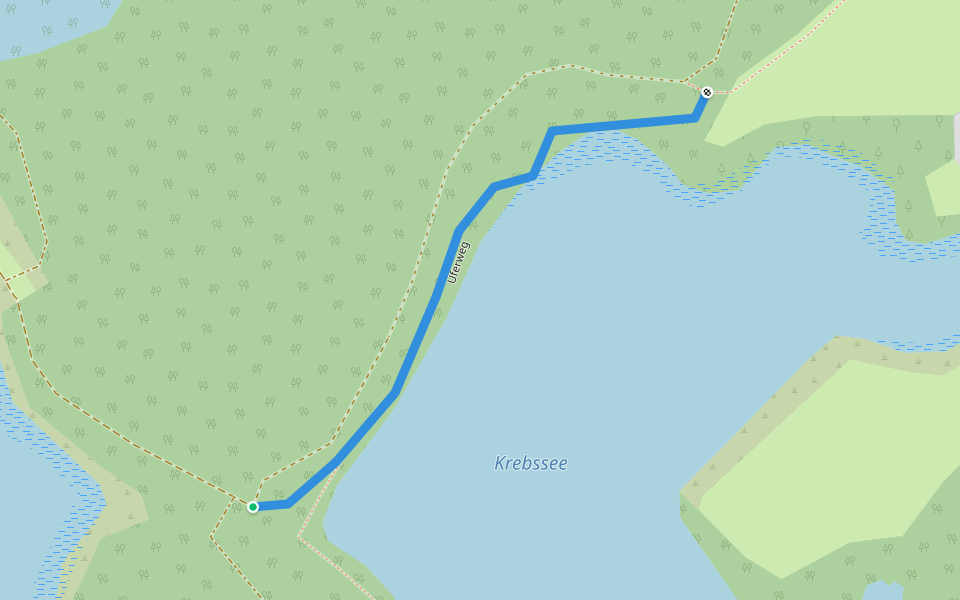 Uferweg walking route map in Lalendorf