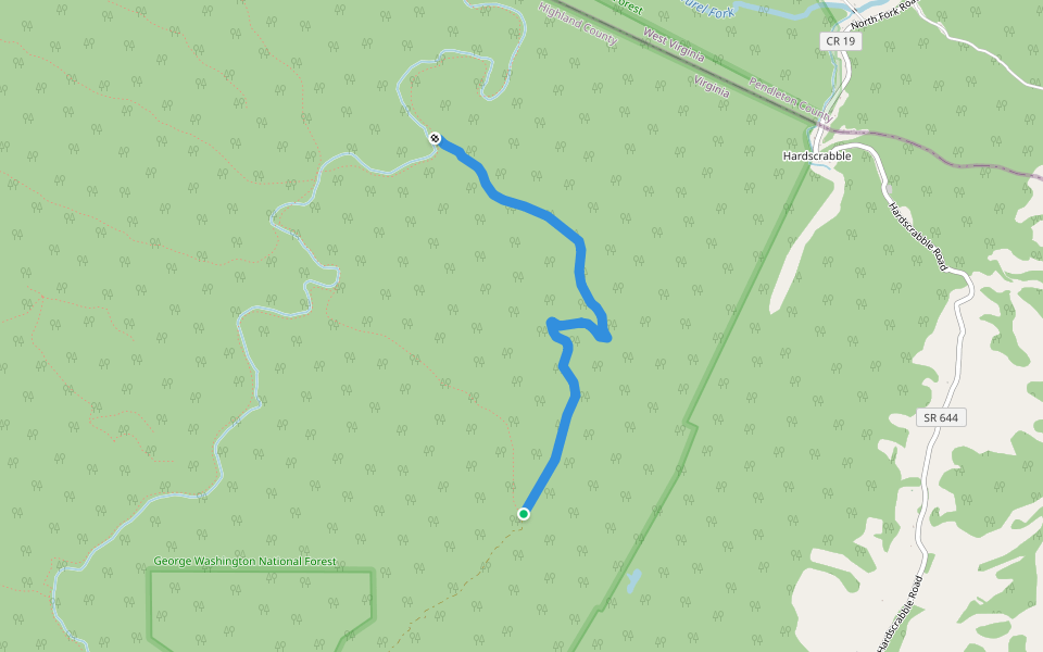 Cold Springs Run walking route map in Blue Grass