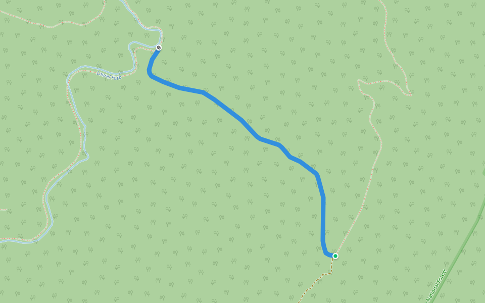 Christian Run Trail walking route map in Blue Grass
