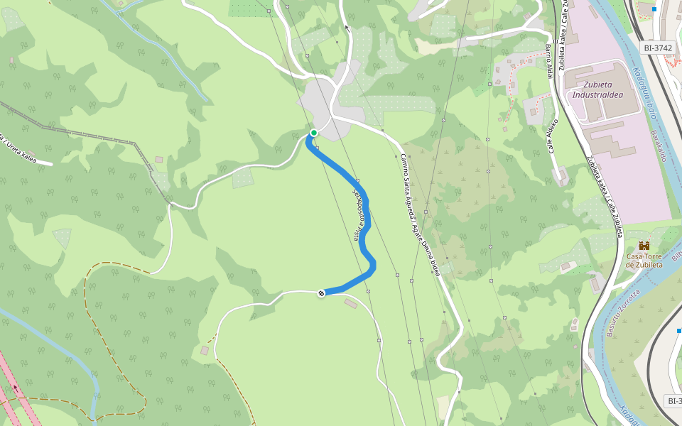SeDeposito a Pista walking route map in Barakaldo