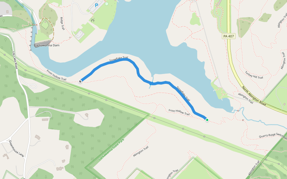 Snowflake Trail walking route map in Dalton