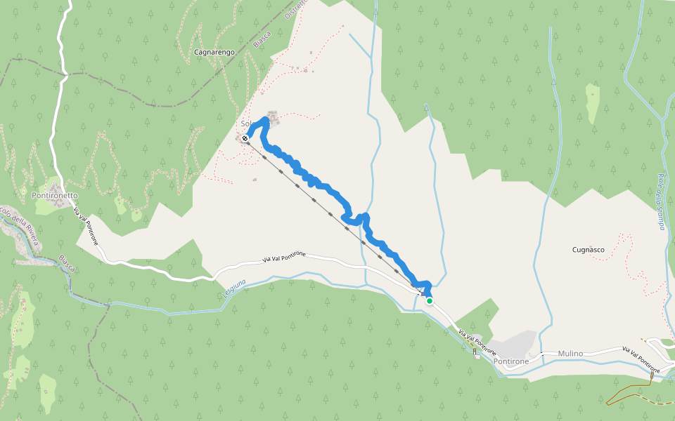 Sentiero per Solgone walking route map in Biasca