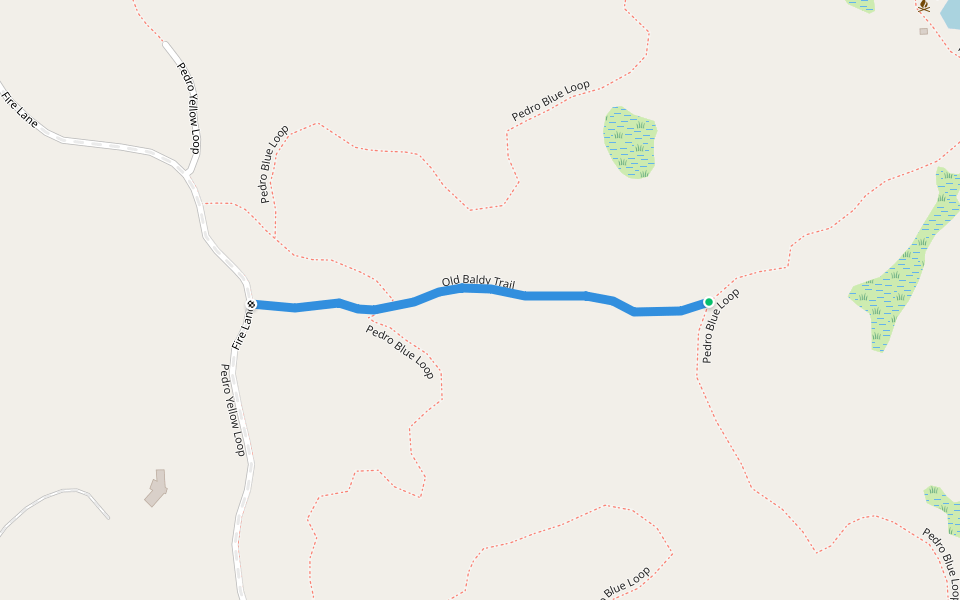 Old Baldy Trail walking route map in Metamora