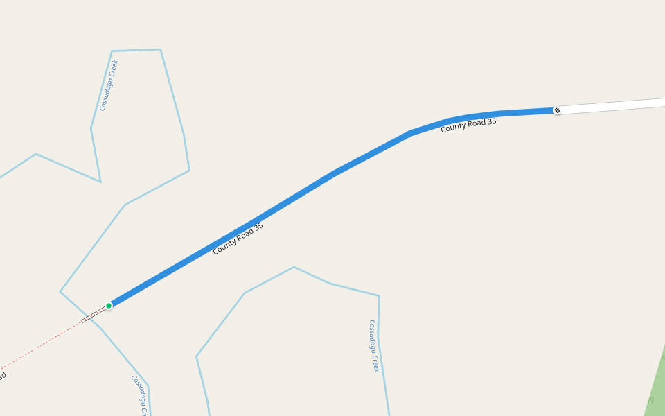 County Road 35 walking route map in Sinclairville