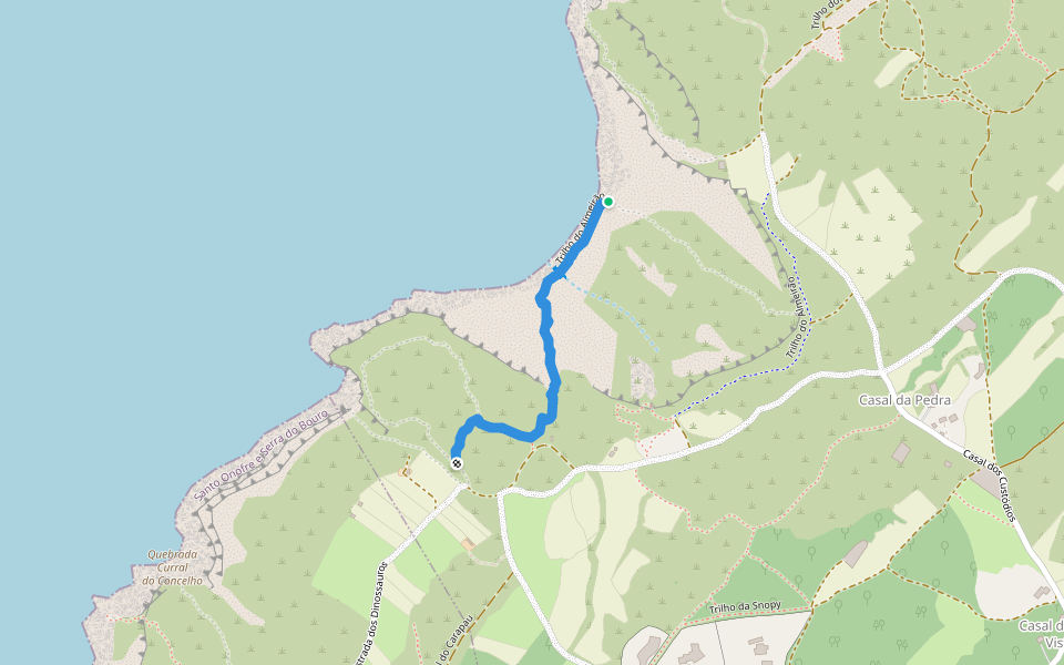 Trilho do almeirão walking route map in Salir do Porto