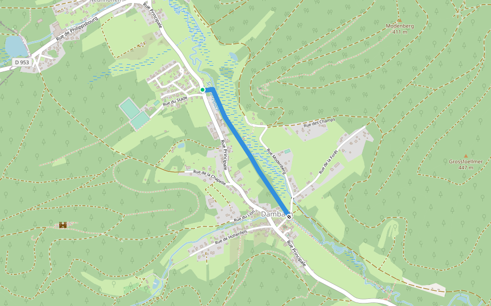 Sentier Ligne Maginot walking route map in Dambach