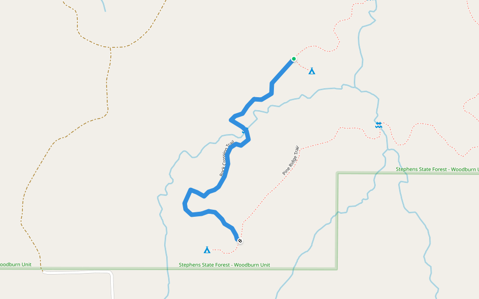 Rock Crossing Trail walking route map in Woodburn