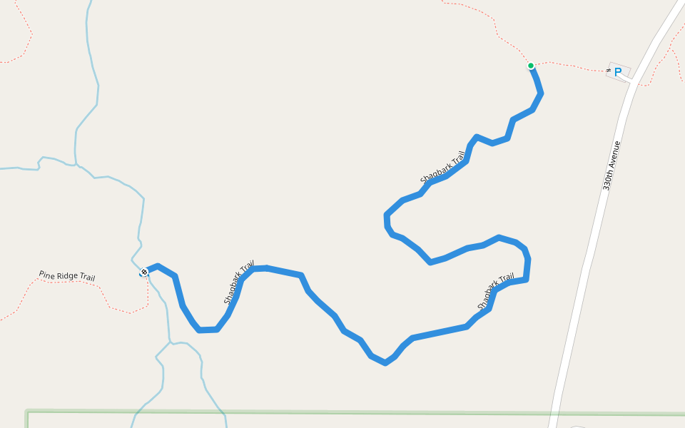 Shagbark Trail walking route map in Woodburn