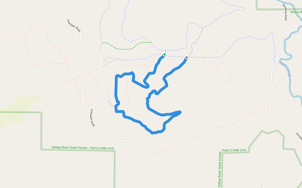 Red Oak  Loop walking route map in Harpers Ferry