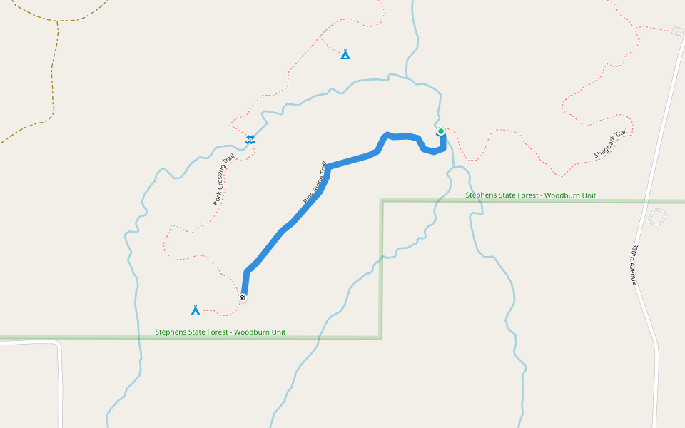 Pine Ridge Trail walking route map in Woodburn