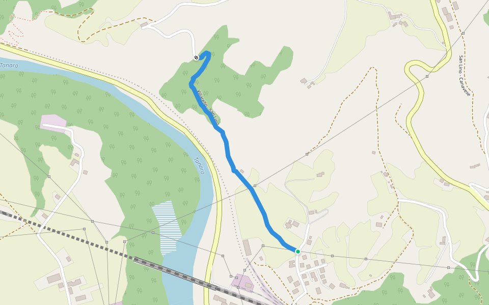 Villarello - San Lino walking route map in Ceva