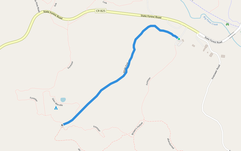 White Pine walking route map in Harpers Ferry