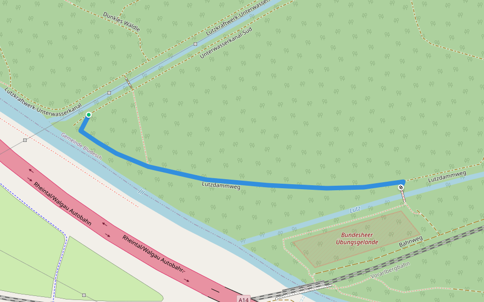 Lutzdammweg walking route map in Thüringen