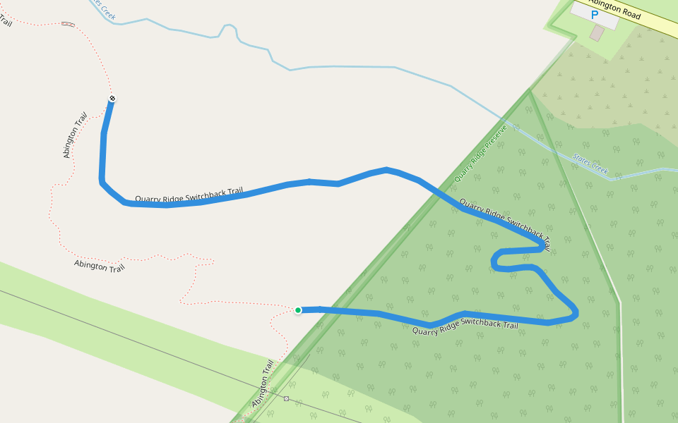 Quarry Ridge Switchback Trail walking route map in Dalton