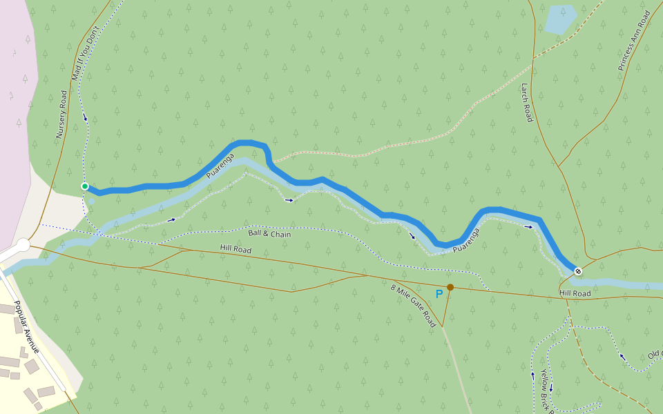 Puarenga walking route map in Rotorua