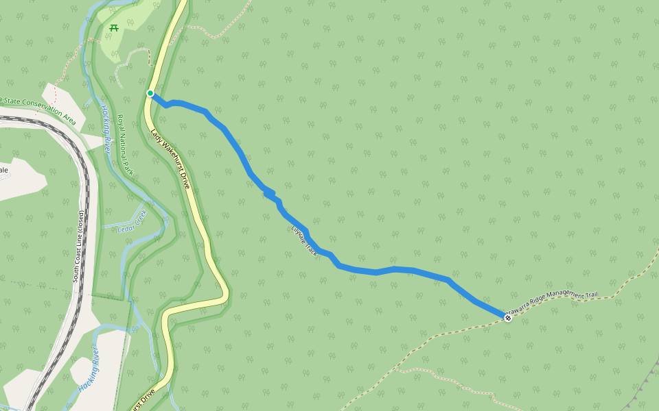 Lilyvale Track walking route map in Lilyvale