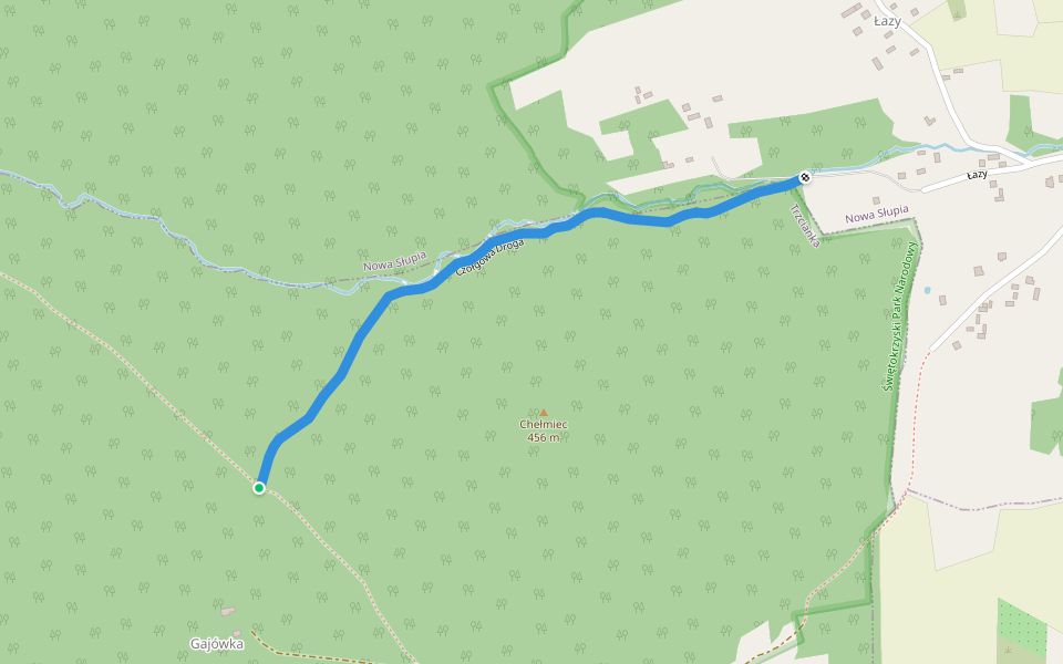Czołgowa Droga walking route map in Trzcianka