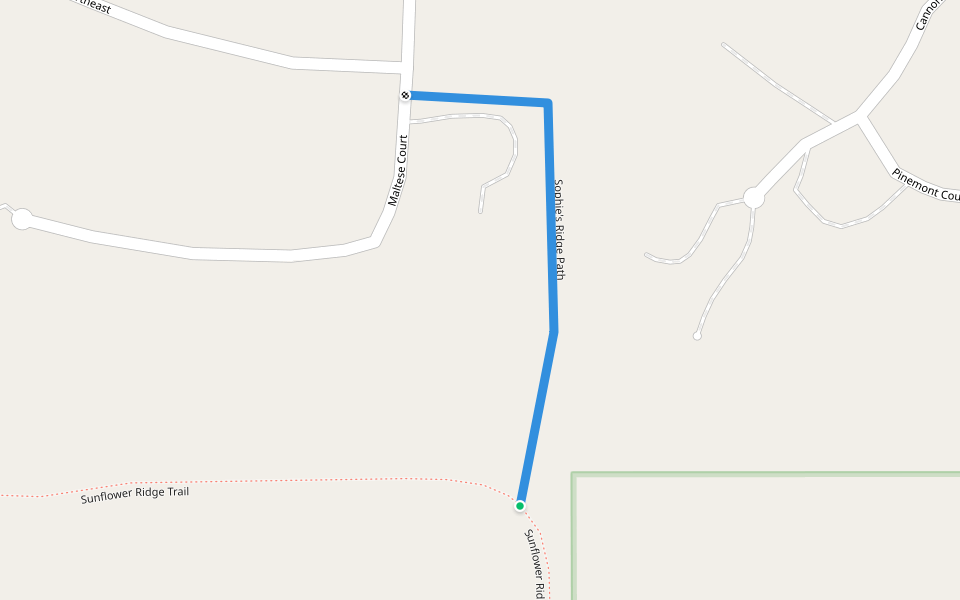 Sophie's Ridge Path walking route map in Ada