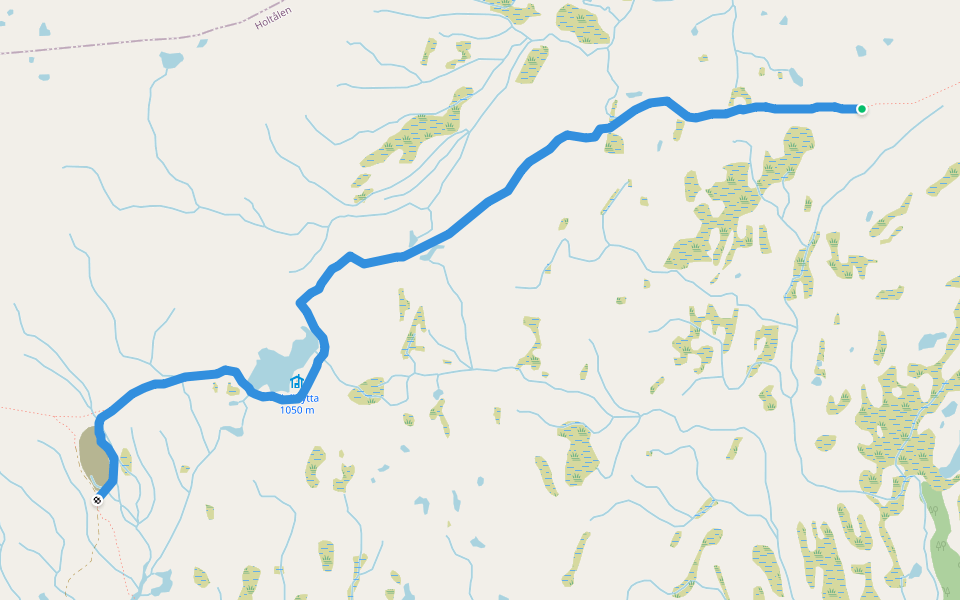 Kjølivegen walking route map in Gronlivollen