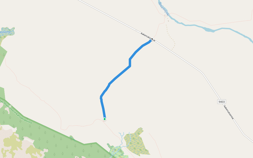 Retkeilyreitti walking route map in Kittilä