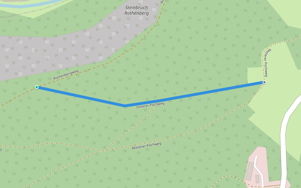 Unterer Pochweg walking route map in Breitenbrunn/Erzgebirge