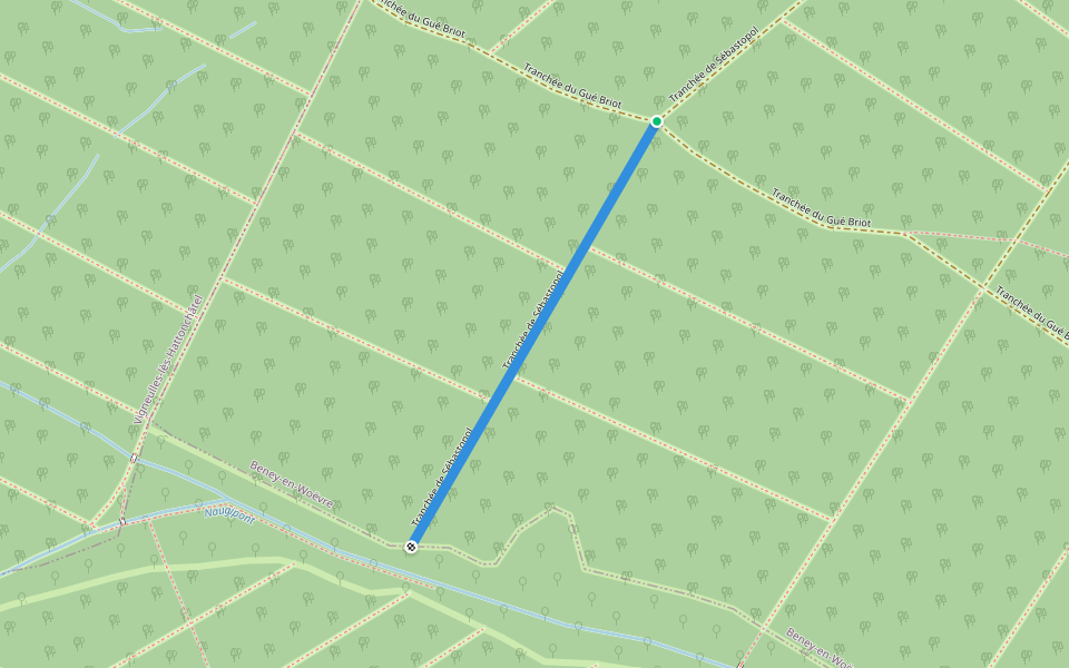 Tranchée de Sébastopol walking route map in Vigneulles-lès-Hattonchâtel