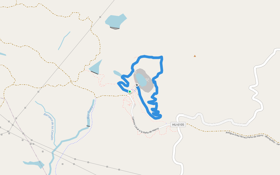 Sendero miradores Peña del Hierro walking route map in La Dehesa