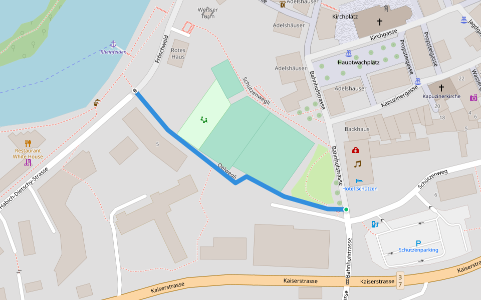 Oelwegli walking route map in Rheinfelden