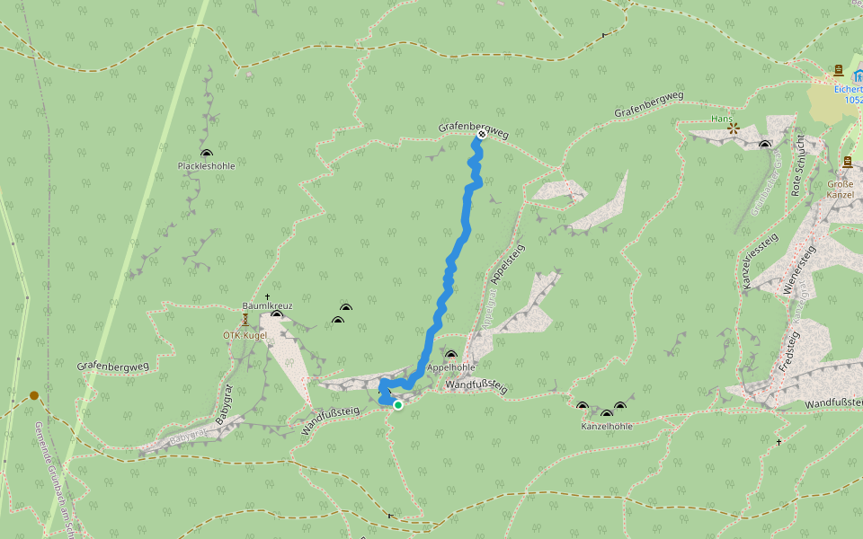 Zahmes Pechersteiglein walking route map in Oberhöflein