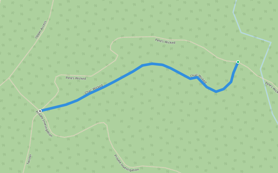 Chaz' Wicked walking route map in Granby