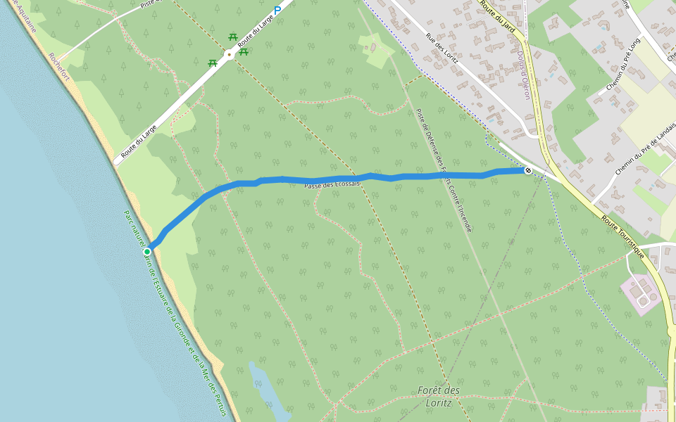 Passe des Ecossais walking route map in Dolus-d'Oléron