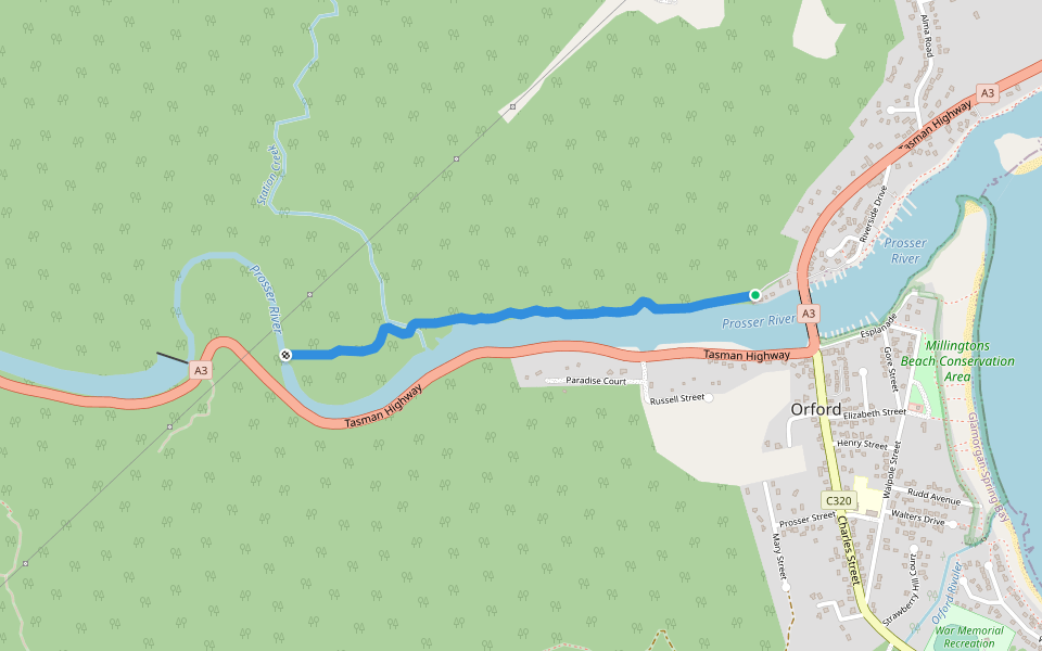 Old Convict Road walking route map in Orford