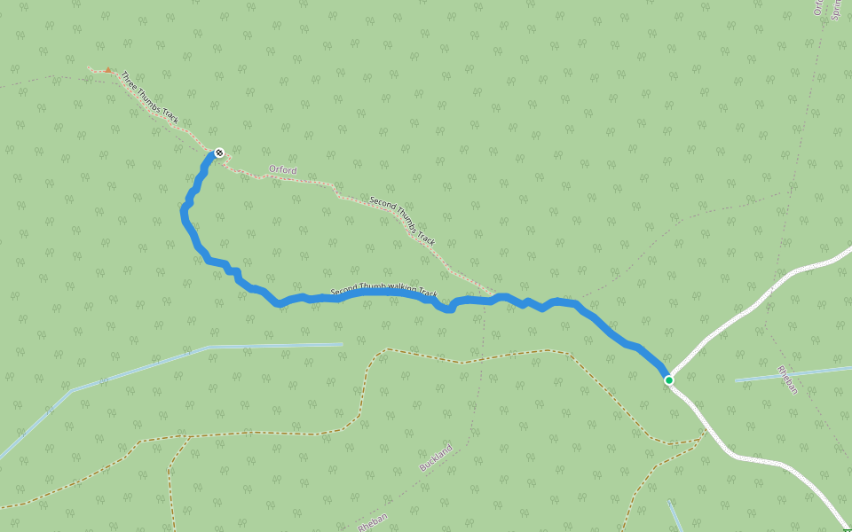 Second Thumb walking Track walking route map in Rheban