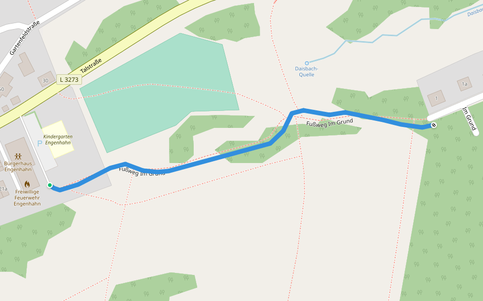Fußweg Im Grund walking route map in Niedernhausen