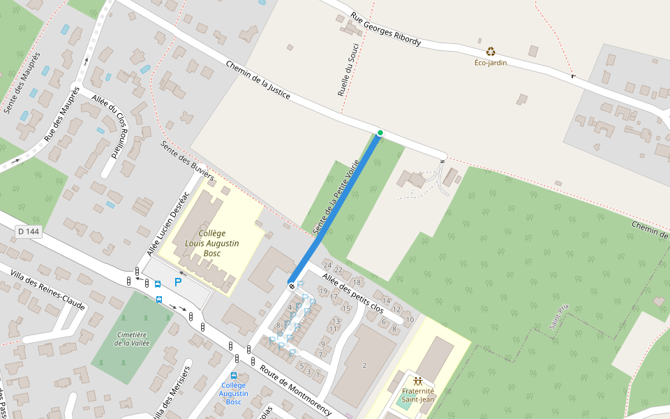 Sente de la Petite Voirie walking route map in Saint-Prix