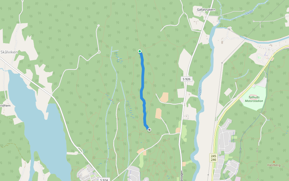 Brattfallet superflow walking route map in Hagfors