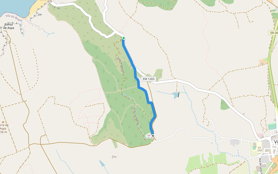 Trilho Ambiental walking route map in Vila do Bispo