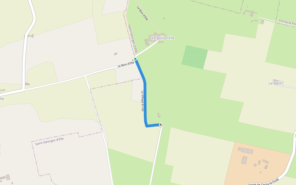 Le Village És Val walking route map in Couvains