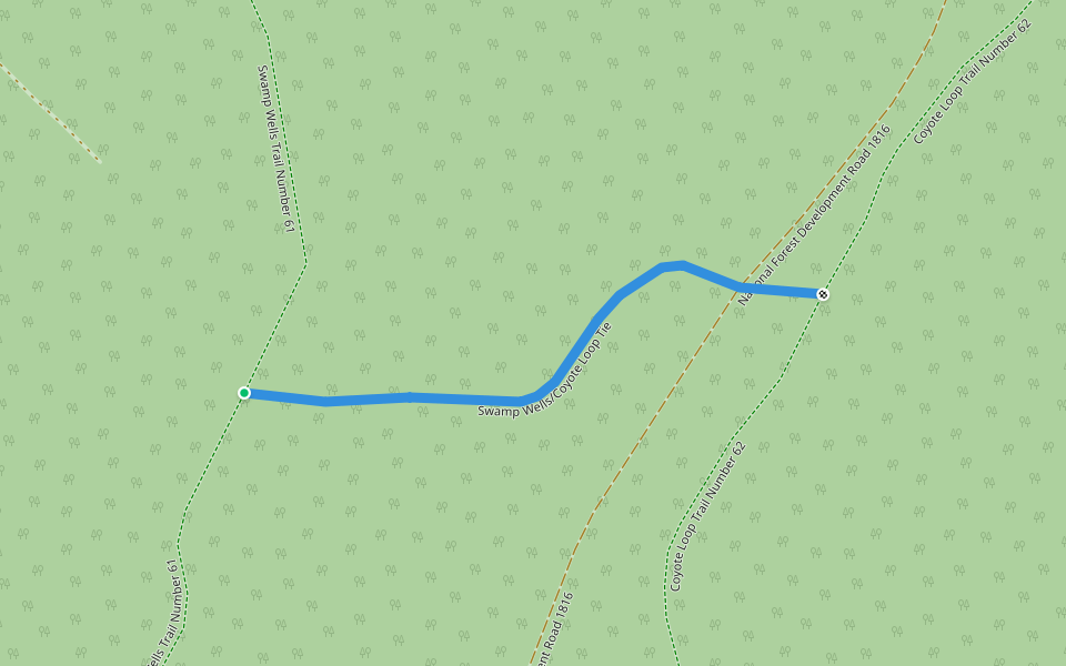 Swamp Wells/Coyote Loop Tie walking route map in La Pine