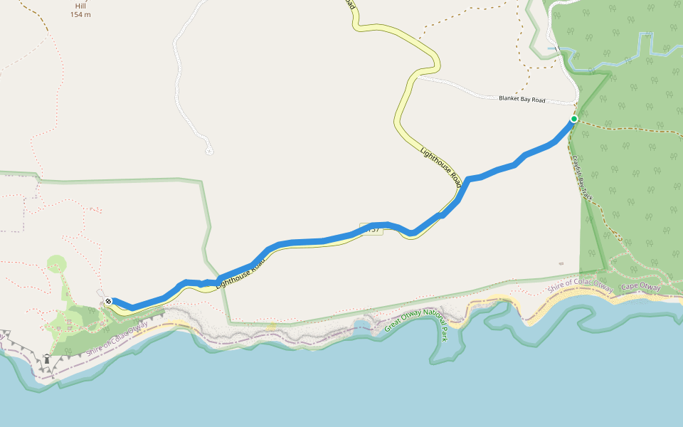 Great Ocean Walk - Old Location walking route map in Cape Otway