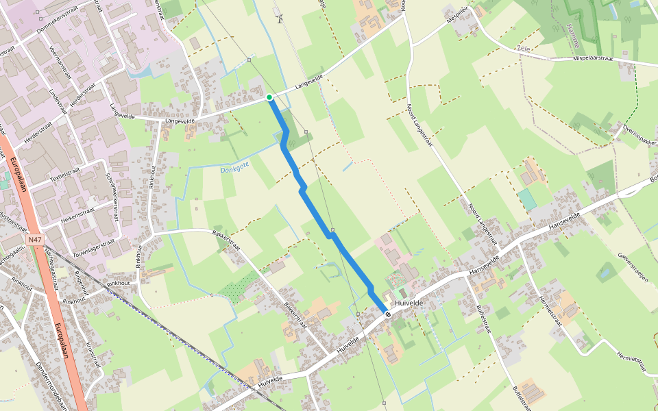 Ruggenenwegel walking route map in Zele