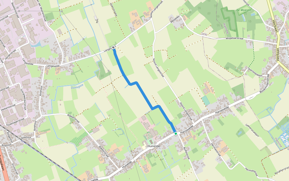Maesputwegel walking route map in Zele