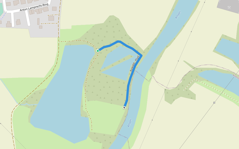 Auwald - Pfad walking route map in Allershausen