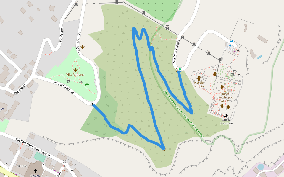 Anxur walking route map in Terracina