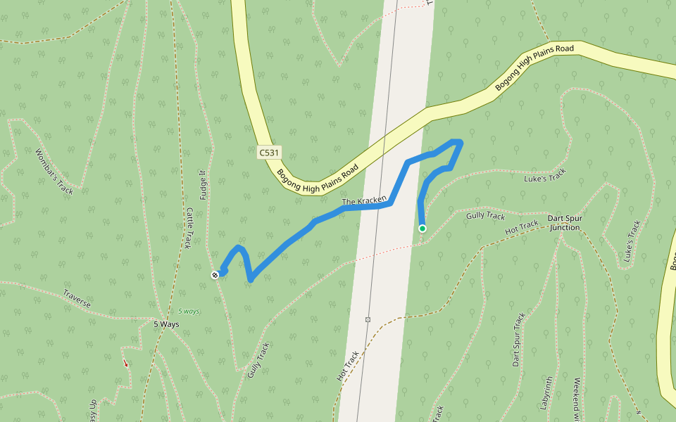 The Kracken walking route map in Mount Beauty