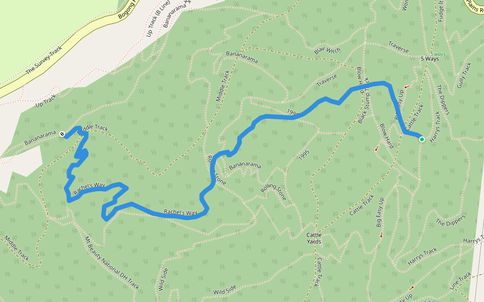 Rachel's Way walking route map in Mount Beauty