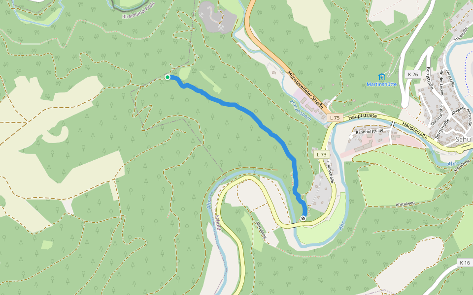 Ruppenberg Pfad walking route map in Schuld