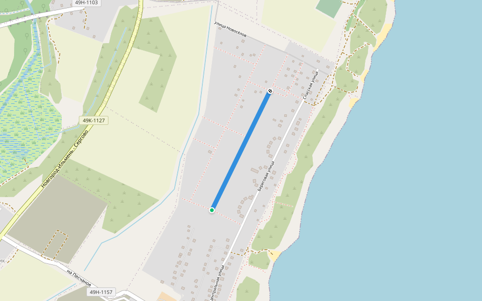 Спасская улица walking route map in Peschanoe