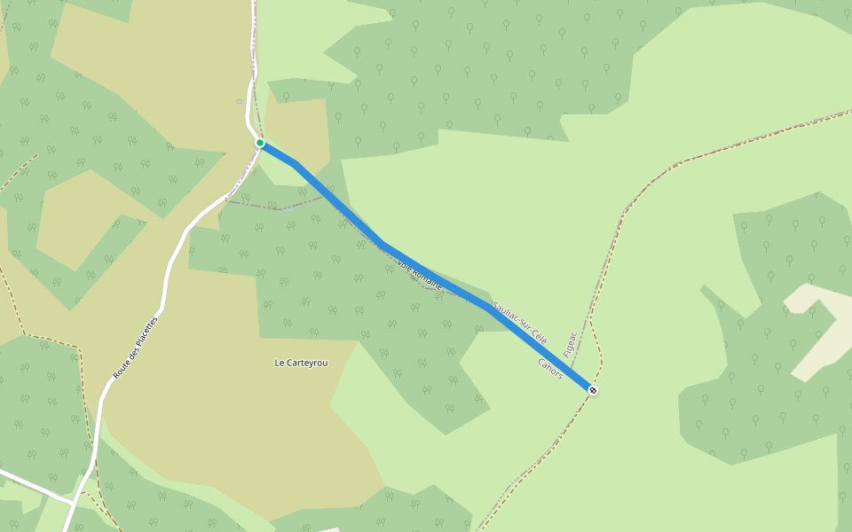 Voie Romaine walking route map in Tour-de-Faure