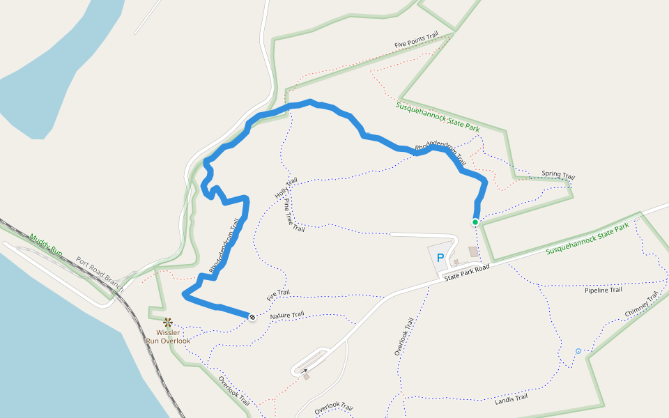 Rhododendrom Trail walking route map in Drumore